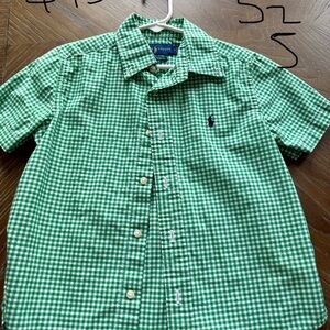 Polo by Ralph Lauren Green Checkered Kids Button Down Shirt